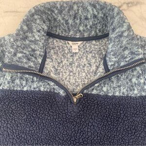 Sonoma Navy and Light Blue Sherpa Fleece Women’s Size Large